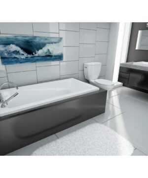Neptune Canada Zenya 60"×32" AFR Acrylic Drop-In End Drain Bathtub in White