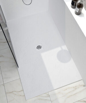 Zitta Resin Shower base Slate 60 x 36, on wall