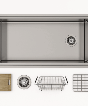 BOSCO CANADA Titanium Multi-Level Series / Plus 32”x18”  Work Station Kitchen Under Mount Sink With All Accessories