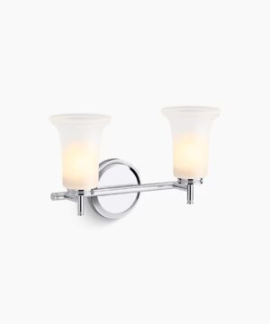 KOHLER Bellera® Two-light sconce with frosted shades