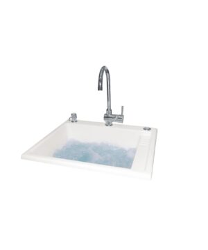 Neptune Canada Eco 24" x 20" Acrylic Drop-In Single Bowl Laundry Sink in White