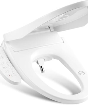 Elongated Bidet Toilet Seat, Side Arm Control Smart Toilet Seat for Existing Toilets,