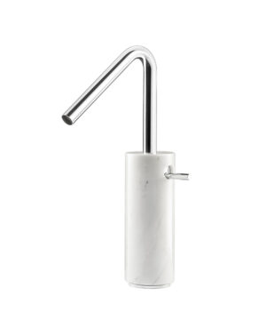 Aquabrass Canada MARMO Tall single-hole lavatory faucet CL20BC - White carrara