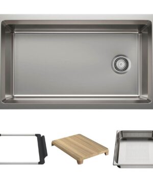 Blanco Inteos 33'' Single Bowl Reversible Undermount Stainless Steel Workstation Kitchen Sink