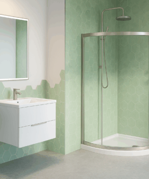 Fleurco Canada Capri 36" Round 3, 3/16" (5 mm) glass for fixed panels, 5/32" (4 mm) glass for door, 72" H