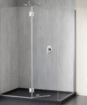 Fleurco Canada Select Monaco 24"- 33" x 30"- 34"- 39"- 45" 2 Sided Square top shower shield, 3/8" (10 mm) glass, 79" H (80 1/2" to top of