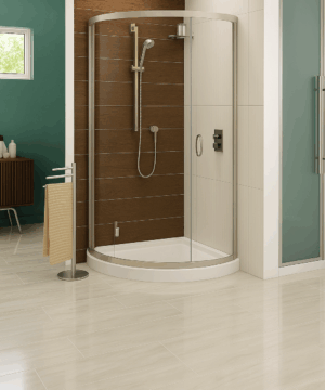 Fleurco Canada Capri 32"- 36" Arc 3, 5/32" (4 mm) curved glass, 72" H