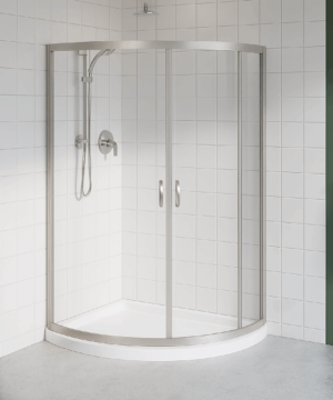 Fleurco Canada Capri 32"- 36" Arc 4, 5/32" (4 mm) curved glass, 72" H