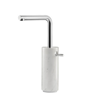 Aquabrass Canada MARMO Tall single-hole lavatory faucet UR20BC - White Carrara