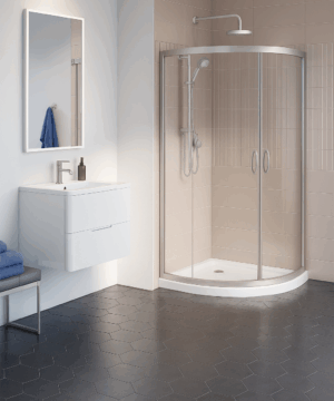 Fleurco Canada Capri 36"- 40" Round 4, 5/32" (4 mm) curved glass, 72" H