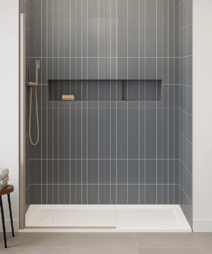 Fleurco Canada Station 30"- 34" Fixed shower panel, 3/8" (10mm) glass, 79" H