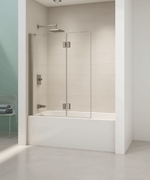 Fleurco Canada Select Monaco 39" Square top tub shield, 3/8" (10 mm) glass, 58" H (59 1/2" to top of support bar)