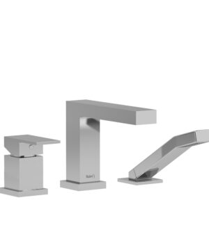 Riobel Kubik 3-Hole Pressure Balance Deck Mount Tub Filler Trim