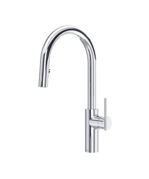 Riobel Lateral Pull-Down Kitchen Faucet With C-Spout