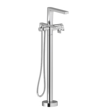 Riobel Ode 2-Way Type T (Thermostatic) Coaxial Floor-Mount Tub Filler With Hand Shower Trim
