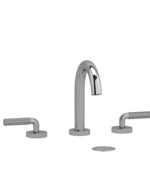 Riobel Riu Widespread Bathroom Faucet with C-Spout with Knurled Lever Handles